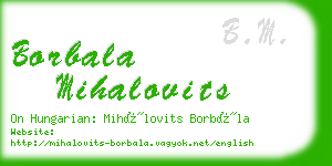 borbala mihalovits business card